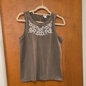J. Crew Embroidered Tank Top S